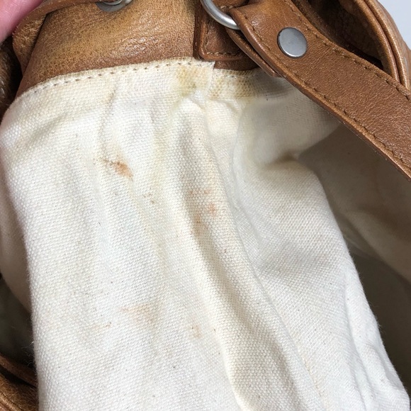 Eileen Fisher Brown 100% Genuine Leather Crossbody Bucket Bag Purse